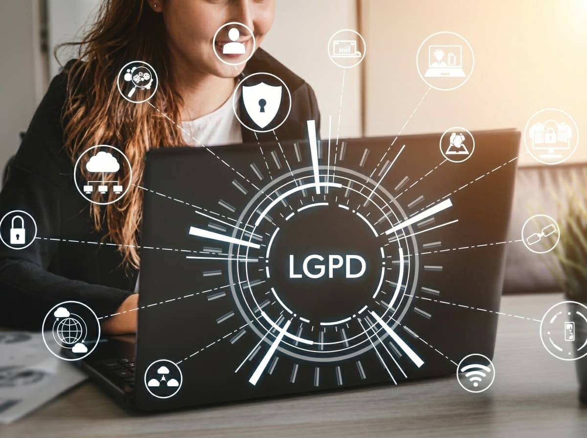 Painel de gestão com foco em segurança de dados e conformidade